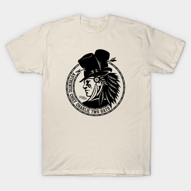 Authentic Chief Charlie Two Hats T-Shirt by scallywag